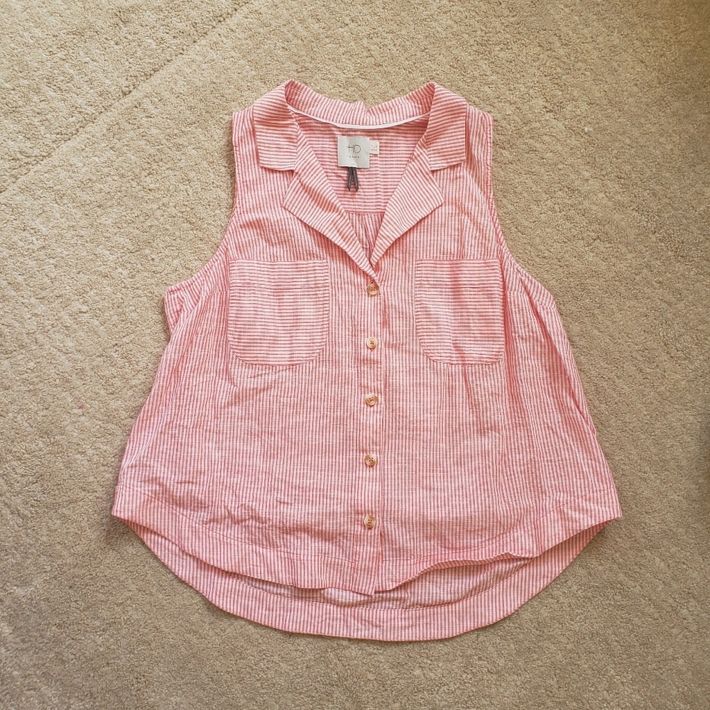 Anthropolgie HD in Paris pink striped tank 8